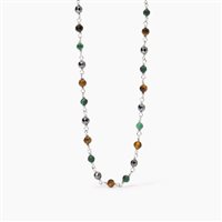 Collana Mabina Uomo Giramondo in Argento Occhio di tigre 553688 - 553688